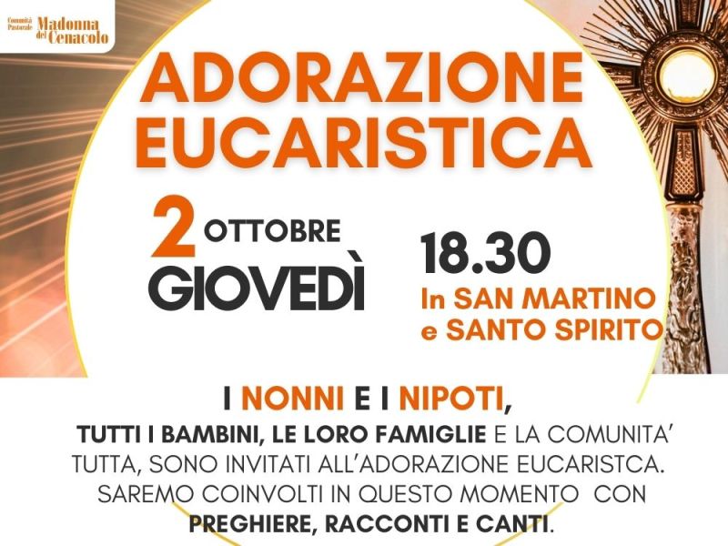 Momento di preghiera con Nonni e Nipoti, le famiglie e la comunità tutta 2/10. Prima ci sarà merenda in&nbsp;oratorio.