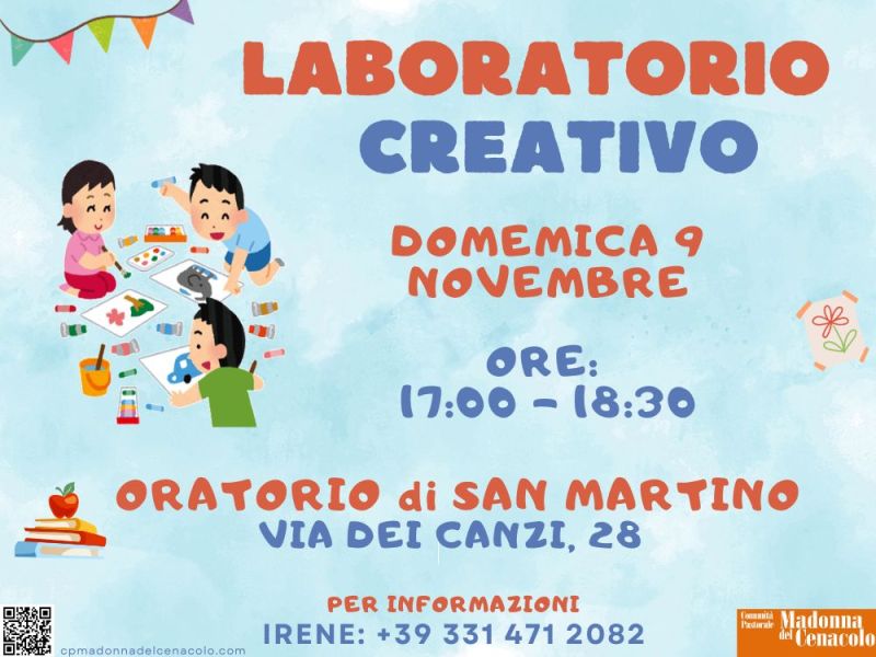 LABORATORIO CREATIVO per bambini e ragazzi il 9/11 alle 17 per il lavoretti che saranno al Mercatino di&nbsp;martedì