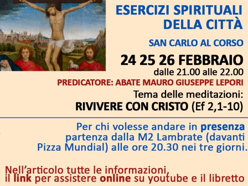 Esercizi Spirituali Quaresimali cittadini per la Quaresima&nbsp;2026