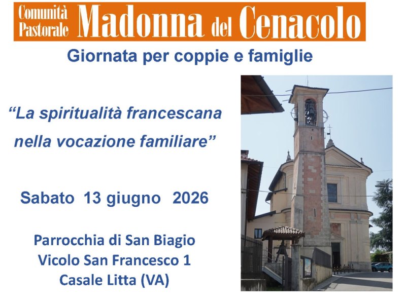 GIORNATA PER COPPIE E FAMIGLIE 13 GIUGNO&nbsp;2026
